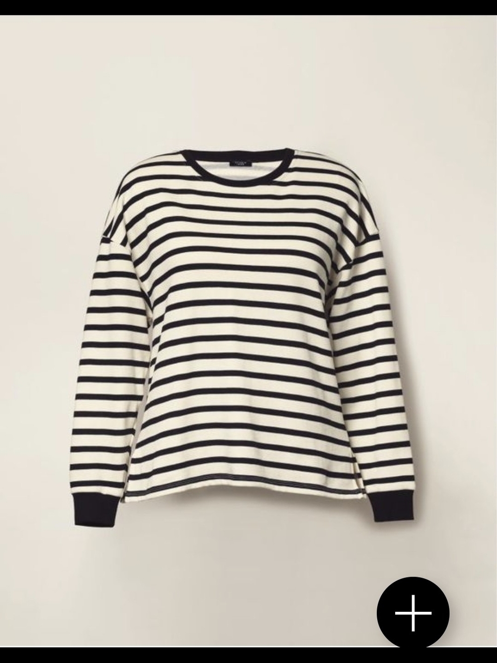 Striped Sweatshirt - Black & Cream - Picture 2 of 4